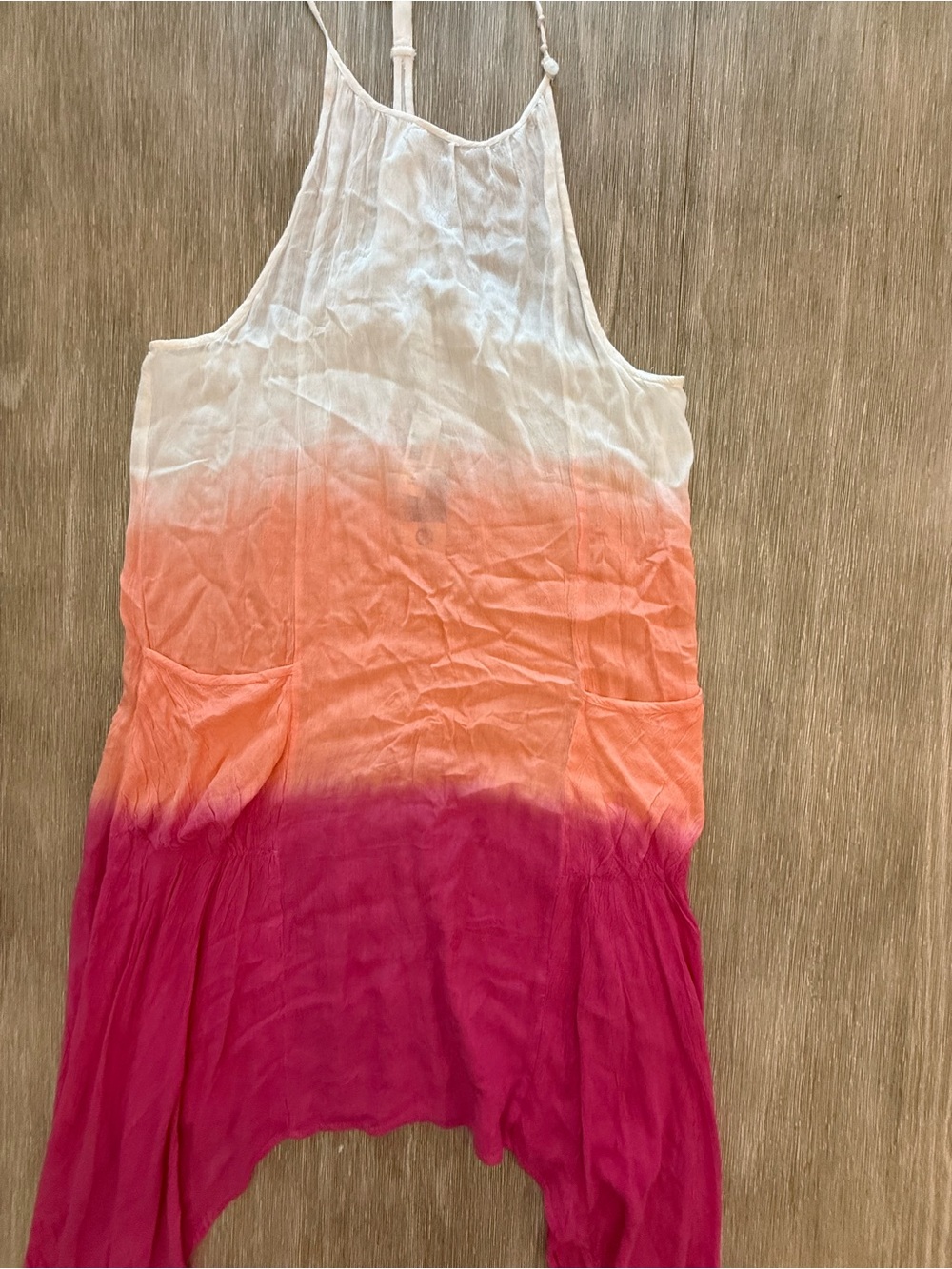 NWT Lagaci Sunset Ombre Halter Swim Cover-Up Tunic Dress Large